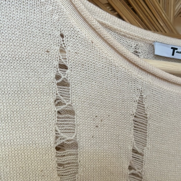 T Alexander Wang Destroyed Stripe Top 100% Merino Wool - Size Medium - Picture 4 of 8